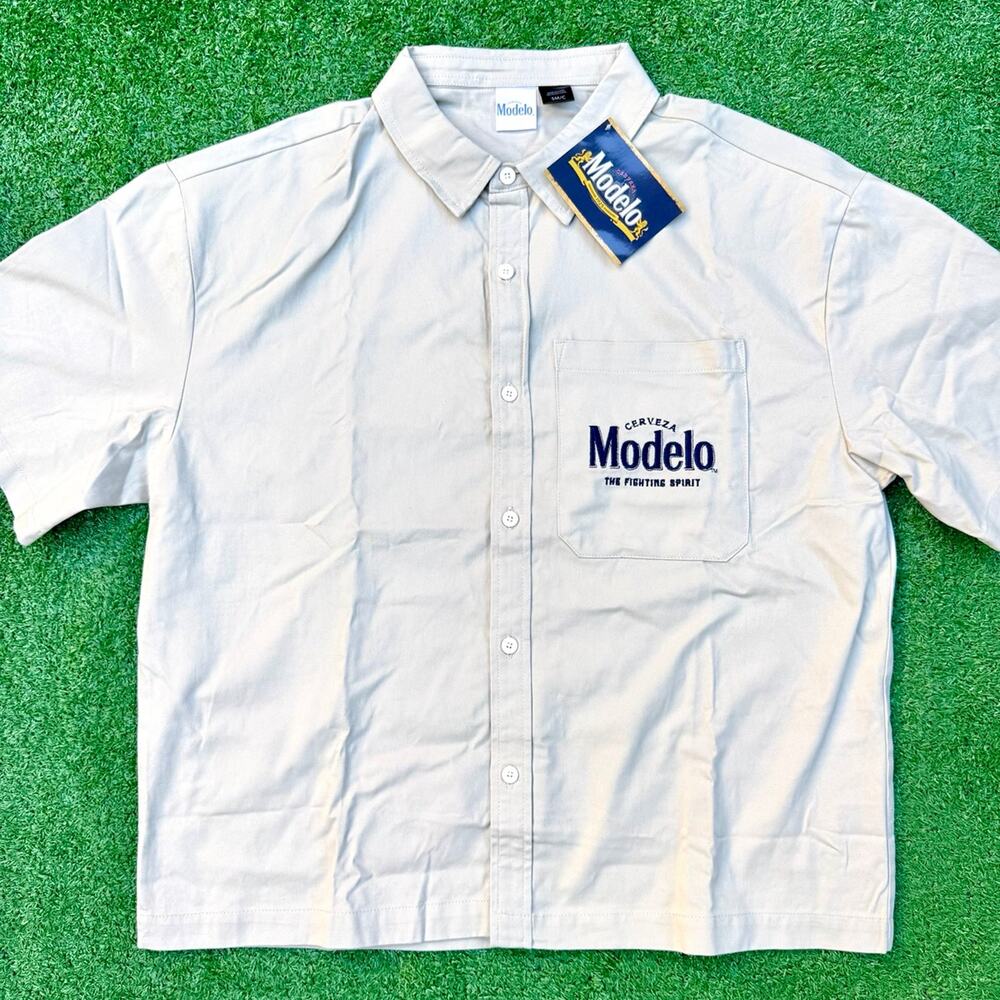 Made Engine x Modelo Beer Button Up Work Shirt Oversized Fit New With Tag